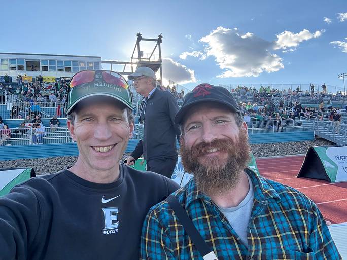 Attachment options… Dr. Sievers fieldside with Andrew, Head Trainer at ENMU. Always proud to be part of a community that champions student athletes and their well-being. 💪